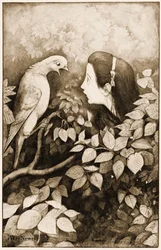 "Serpente!", urlò il piccione, illustrazione per Alice nel Paese delle Meraviglie di Lewis Carroll, 1901
